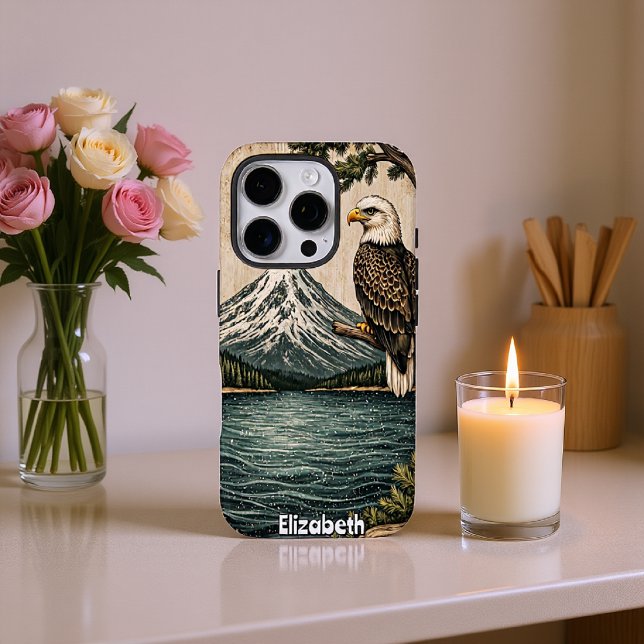 Lakeside Vigil: Eagle and Peak Case-Mate iPhone Case (Creator Uploaded)