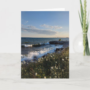 Lakeside Waves and Foamy Water Card