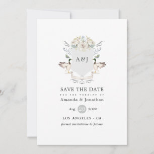 Lakeside Wedding Monogram Crest Save The Date