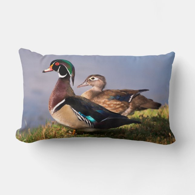 Lakeside, Wood Duck Lumbar Pillow (Front)