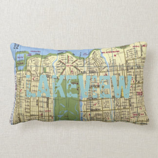 LAKEVIEW: New Orleans Map Lumbar Pillow