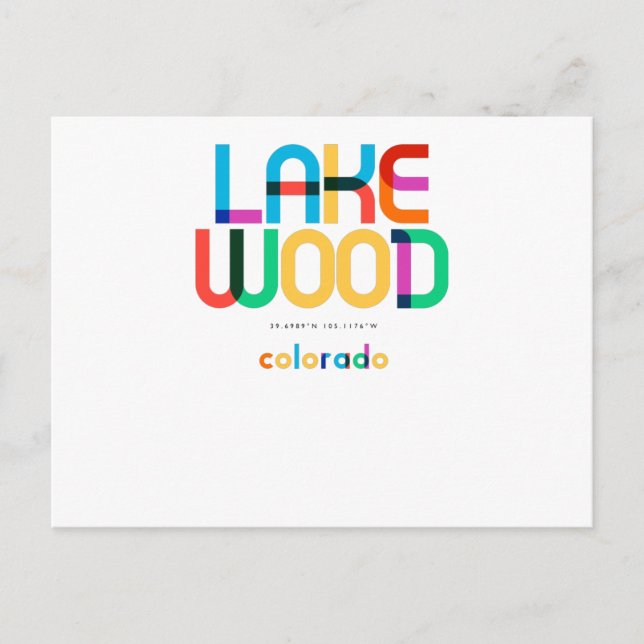 Lakewood Colorado Mid Century, Pop Art, Postcard (Front)