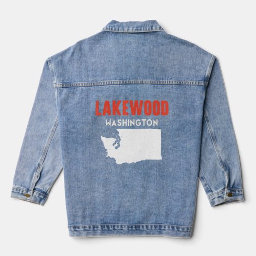 Lakewood Washington USA State America Travel Washi Denim Jacket