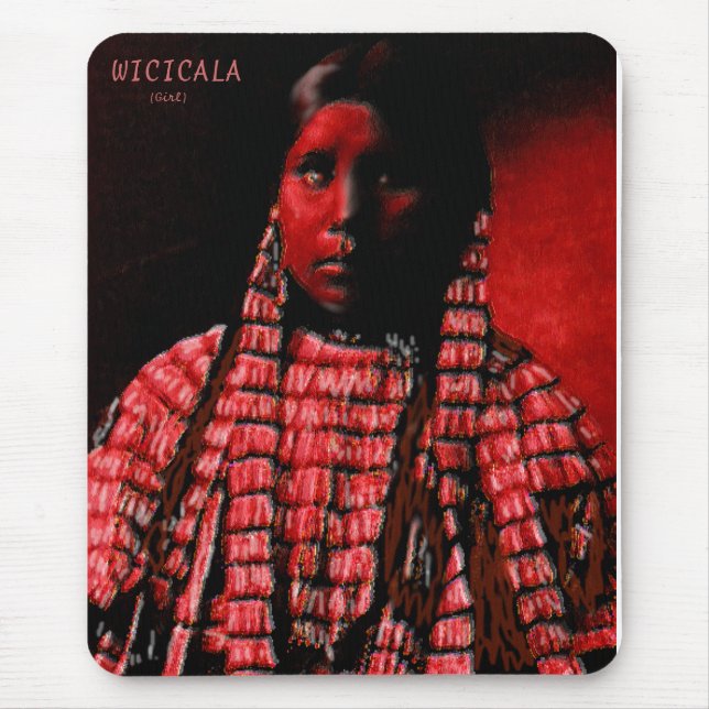 Lakhotah girl inside a tipi mouse pad (Front)