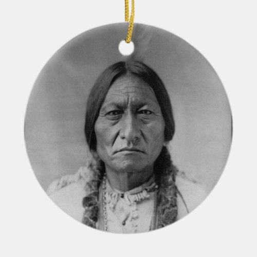 Lakota American Indian Chief Sitting Bull Ceramic Ornament