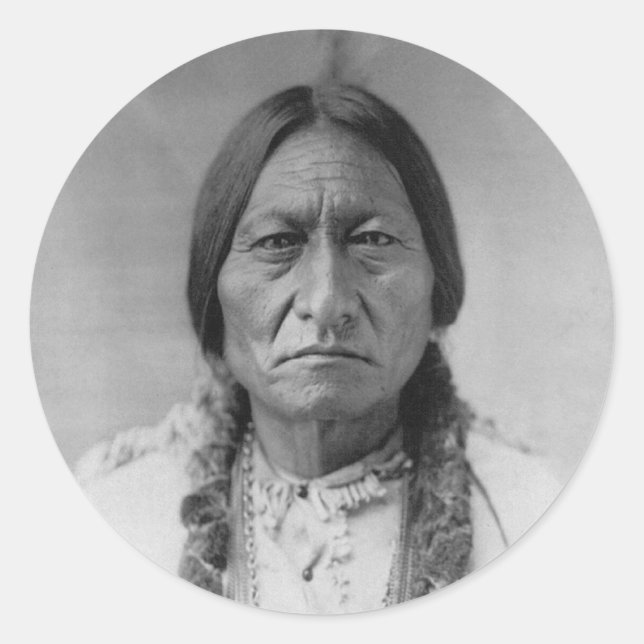 Lakota American Indian Chief Sitting Bull Classic Round Sticker (Front)