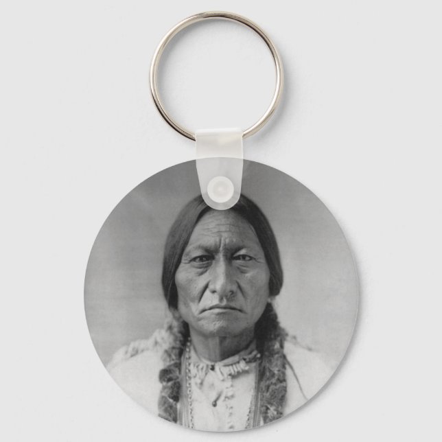 Lakota American Indian Chief Sitting Bull Keychain (Front)