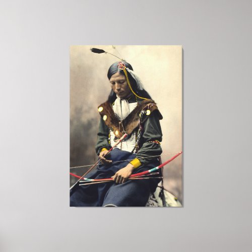 Lakota Chief Bone_Necklace Oglala Canvas Print