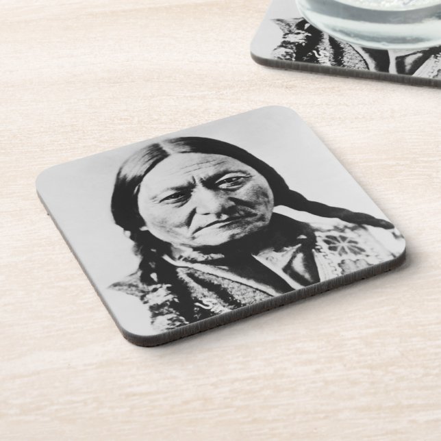 Lakota Chief Surrender: Sitting Bull Fort Buford Beverage Coaster (Left Side)