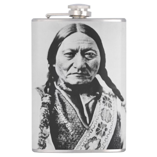 Lakota Chief Surrender: Sitting Bull Fort Buford Flask (Front)