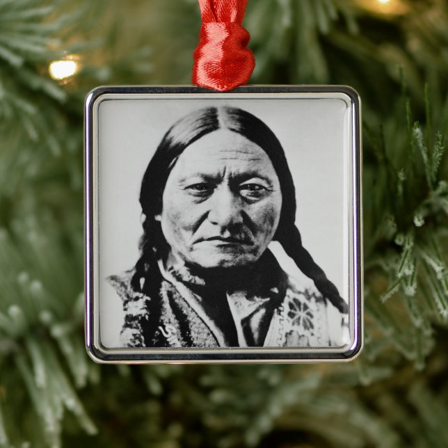 Lakota Chief Surrender: Sitting Bull Fort Buford Metal Ornament (Tree)