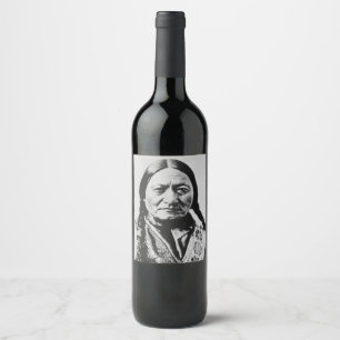 Lakota Chief Surrender: Sitting Bull Fort Buford Wine Label