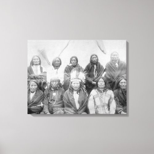 Lakota Indian Chiefs who Met General Miles to En Canvas Print