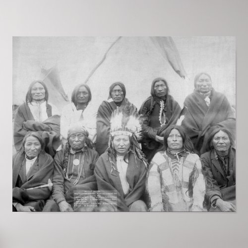 Lakota Indian Chiefs who Met General Miles to En Poster