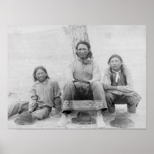 Lakota Indian Teenagers in Western Dress Poster