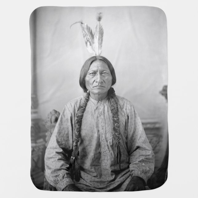 Lakota Leader Sitting Bull Native American Indian  Baby Blanket (Front)