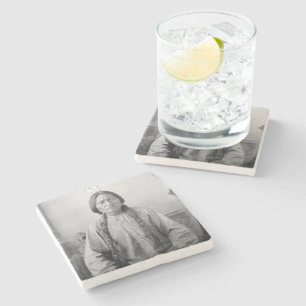 Lakota Leader Sitting Bull Native American Indian Stone Coaster
