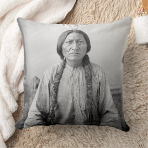 Lakota Leader Sitting Bull Native American Indian Throw Pillow