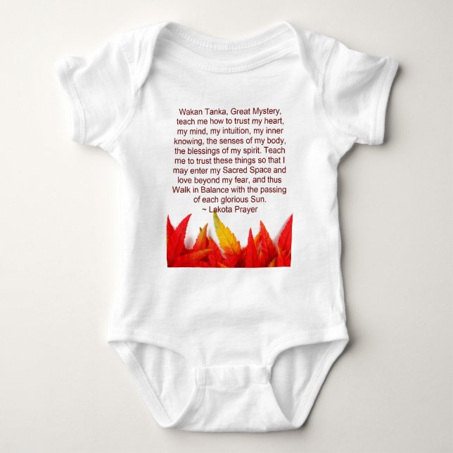lakota prayer infant onsie baby bodysuit (Front)