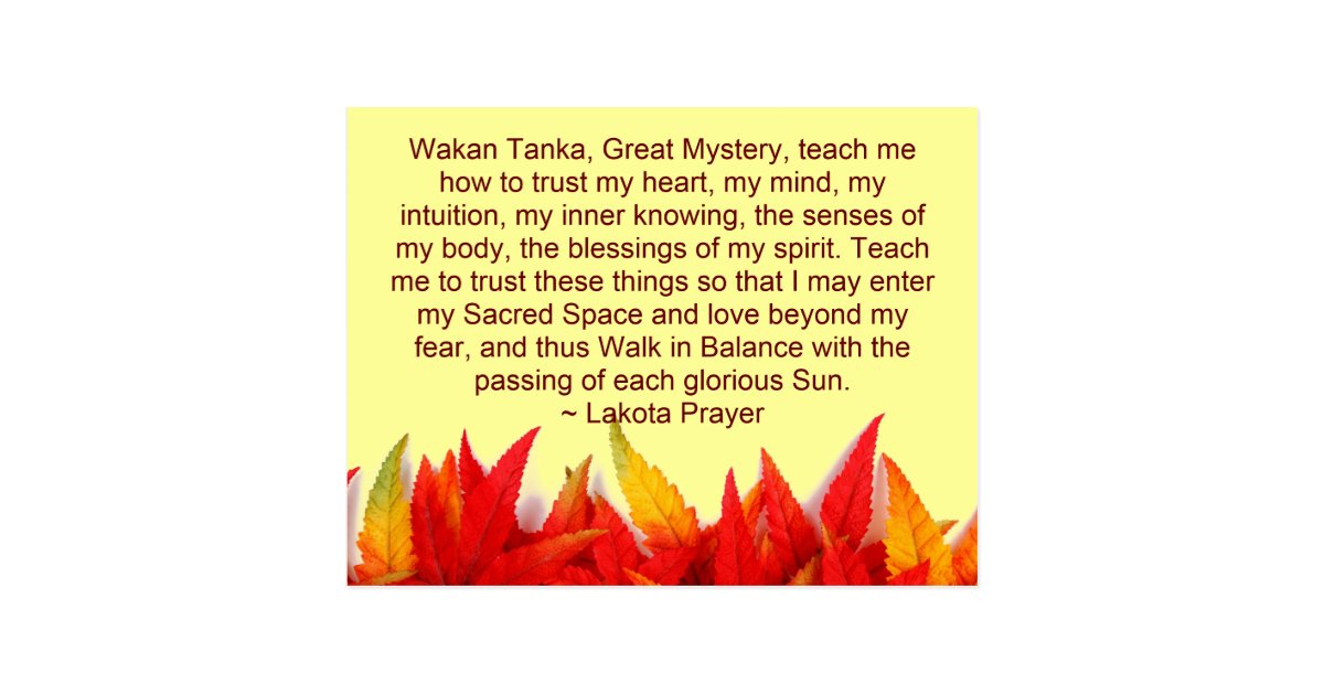 lakota prayer postcard