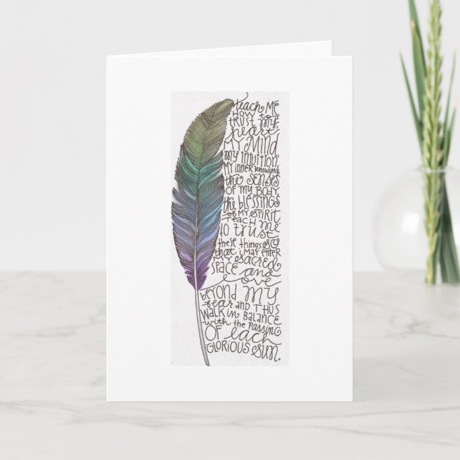 Lakota Prayer with feather notecard (Front)