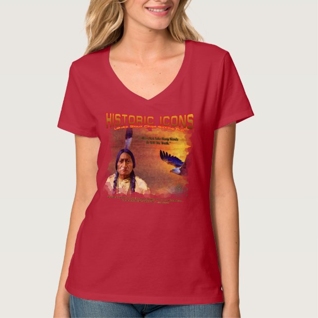 Lakota Sioux Chief Sitting Bull painted T-Shirt (Front)