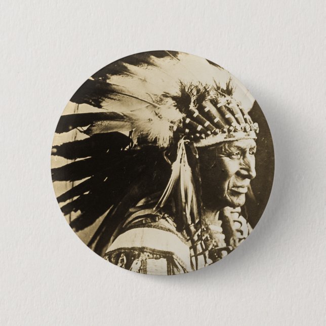 Lakota Sioux Chief White Swan Button (Front)