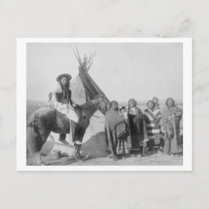 Lakota Women with Infants and Man on Horseback Postcard