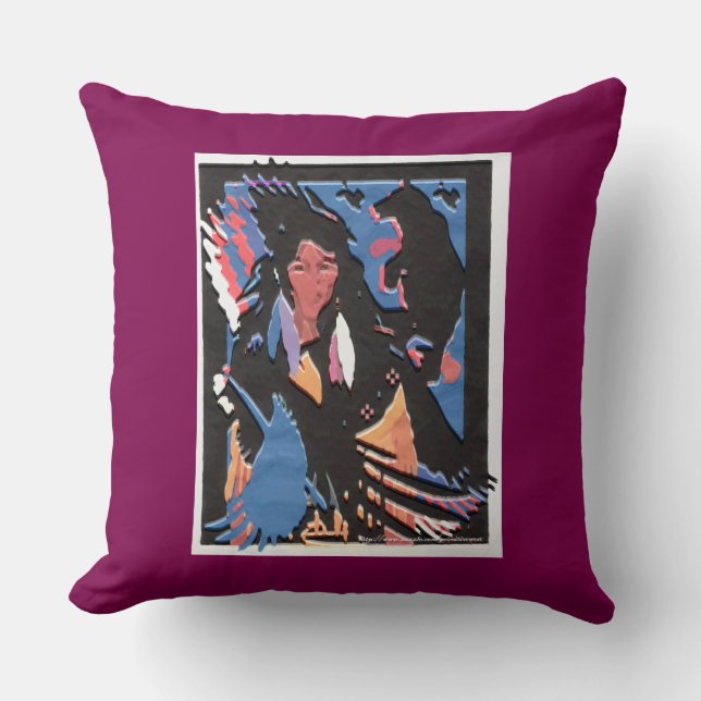 "Lakotah Spirit Women" Throw Pillow (Front)