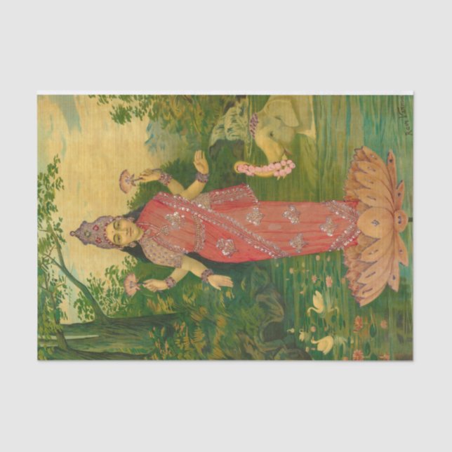 Lakshmi by Raja Ravi Varma Tissue Paper (Front)