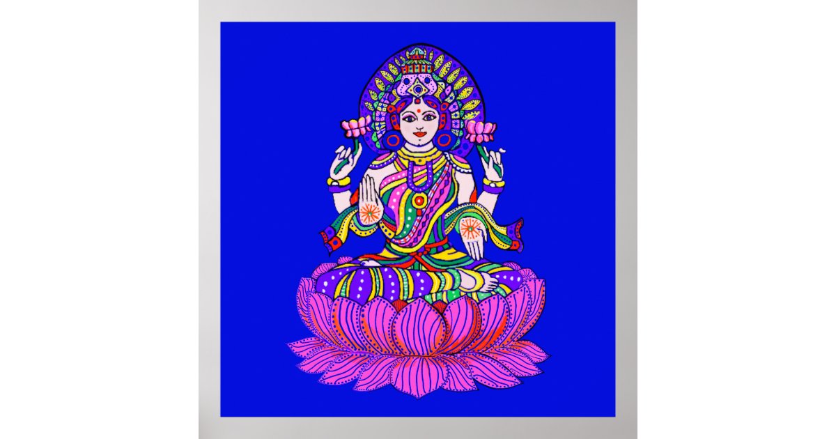 Lakshmi Diwali Festival Goddess Of Good Fortune Poster Zazzle Com