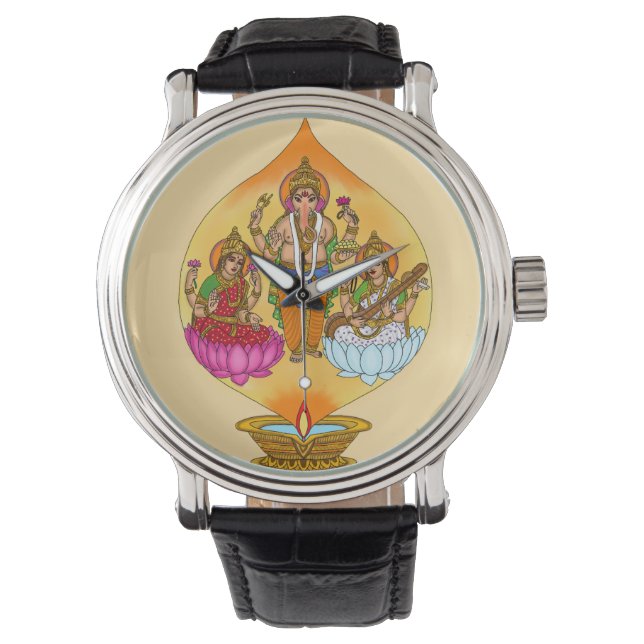 Lakshmi Ganesh Wall Clock Watch (Front)