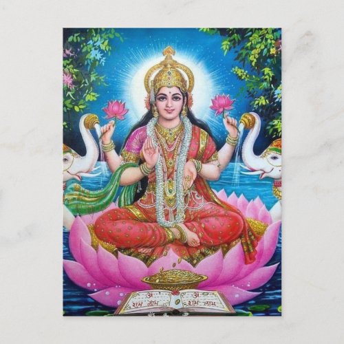 Lakshmi Goddess of Love Prosperity and Wealth Postcard