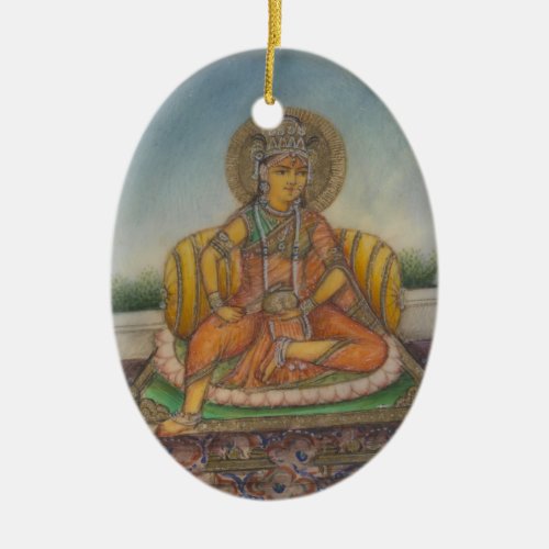 Lakshmi Goddess of Wealth Fortune and Prosperity Ceramic Ornament