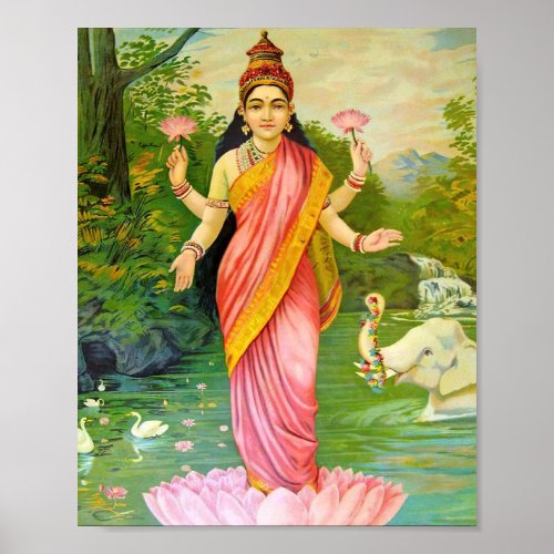 Lakshmi Hindu Goddess Poster