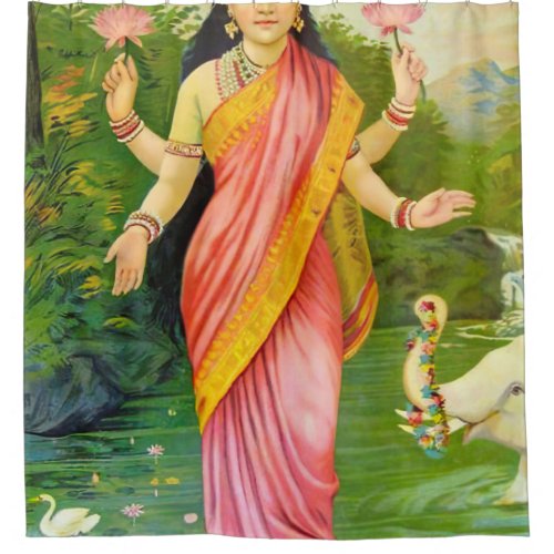 Lakshmi Hindu Goddess Shower Curtain
