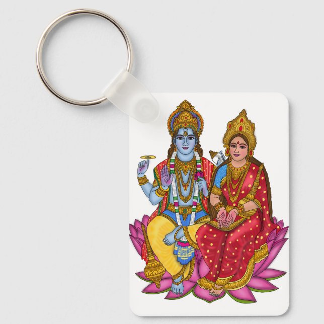 Lakshmi Narayan Sticker Keychain (Front)
