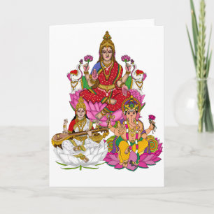 Lakshmi Saraswati Ganesha Holiday Card