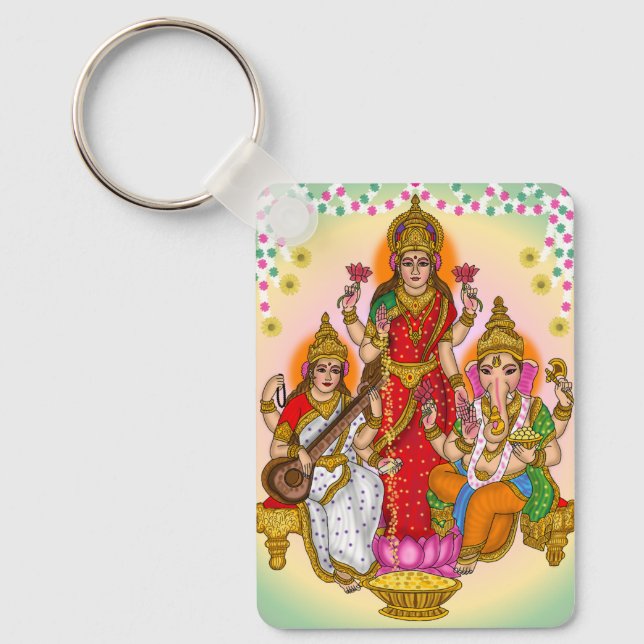 Lakshmi Saraswati Ganesha Keychain (Front)