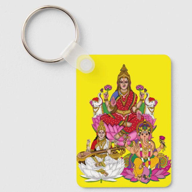 Lakshmi Saraswati Ganesha Keychain (Front)