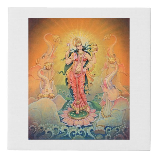 Lakshmi - The goddess of wealth and prosperity Faux Canvas Print (Front)