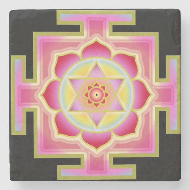 Lakshmi yantra stone coaster (Front)