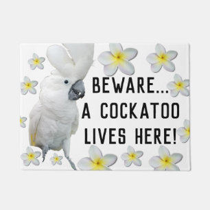 Lala The Cockatoo Beware of Cockatoo Doormat
