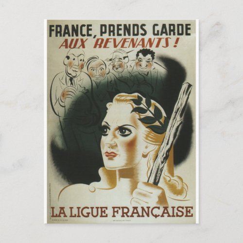 Laligue Francaise Propaganda Poster Postcard