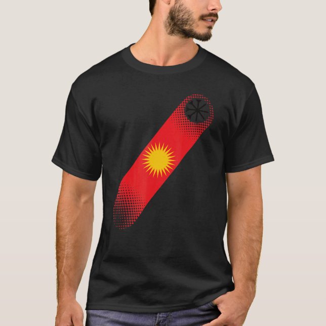 Lalish Ezyxan flag Yazidi design Melek Taus Ezidi  T-Shirt (Front)