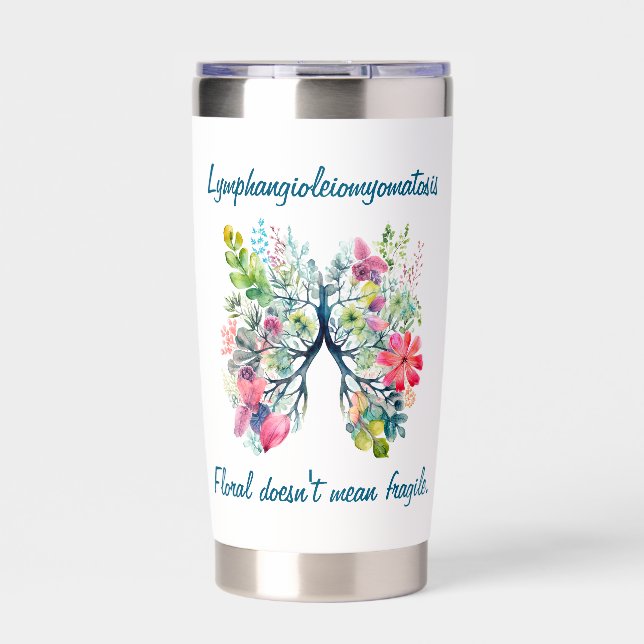 LAM Floral Doesn't Mean Fragile Tumbler Coffee Mug (Front)