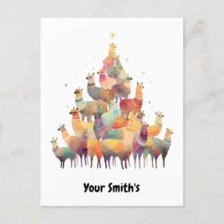 lama Christmas Holiday Postcard