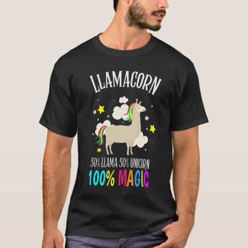 Lama Llamacorn Unicorn alpaca Kawaii colorful gift T_Shirt