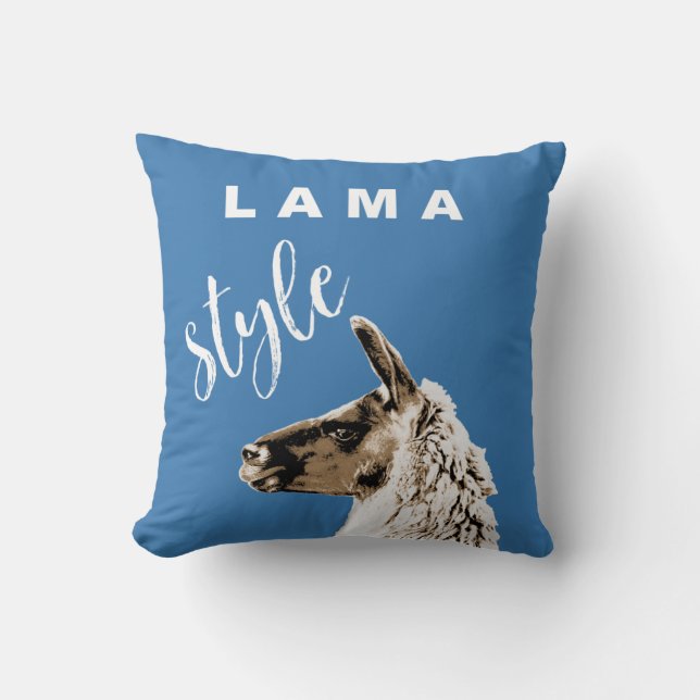 Lama Style Throw Pillow (Front)