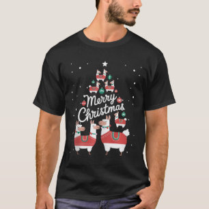 Lama Xmas Tree Llamas Christmas Tree T-Shirt